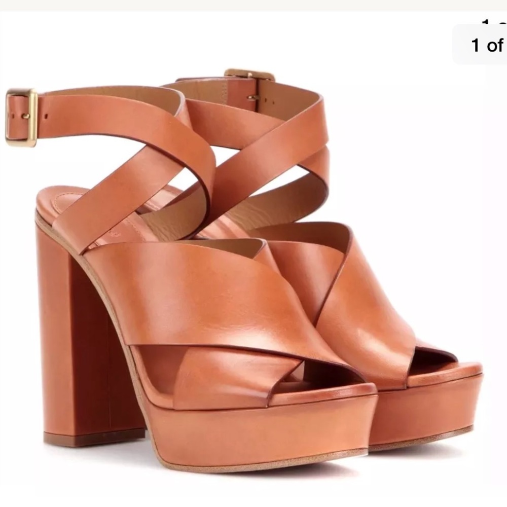 ❌ CHLOE CAMEL CLASSIC CRISS CRISS PLATFORMS ❌ - Picture 1 of 8